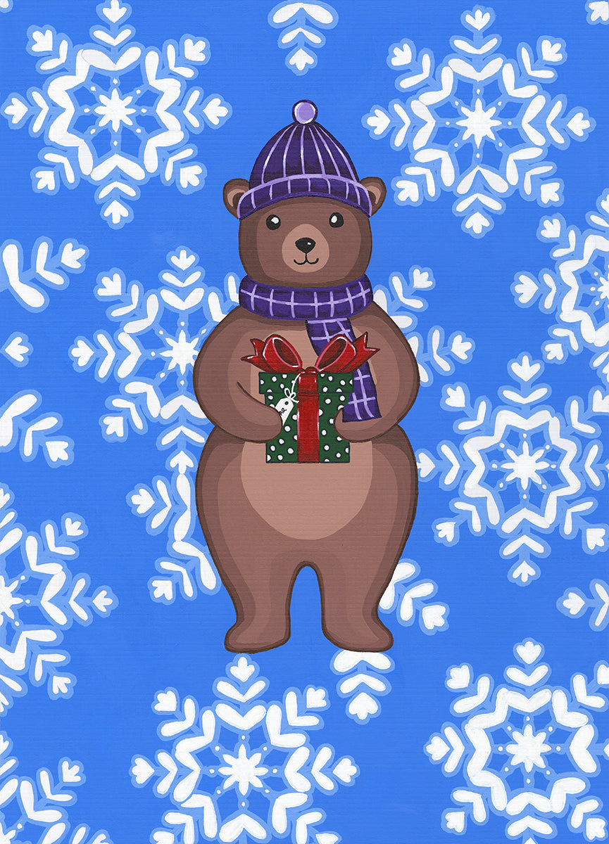 Brown Bear Christmas Card