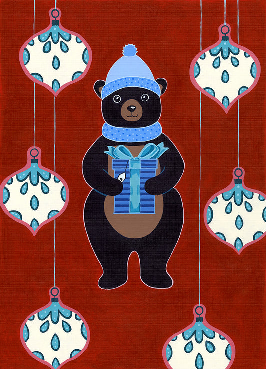 Black Bear Christmas Card