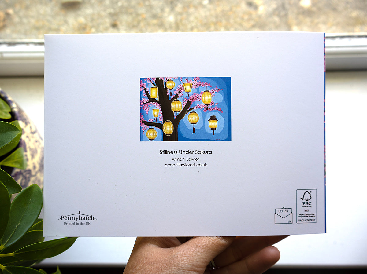 Stillness Under Sakura Greeting Card